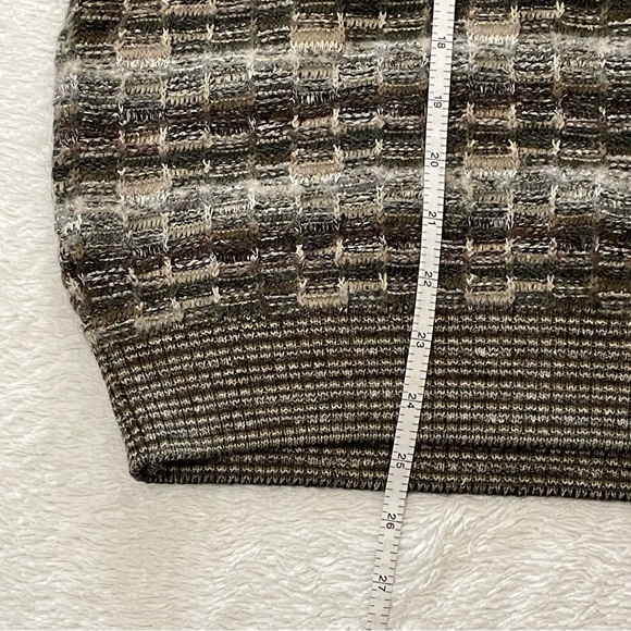 Tosani Mens Crewneck Sweater XL Vintage Beige Earth Tones Coogi Style Knitted - Picture 3 of 9